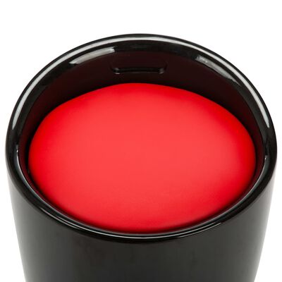 vidaXL Taburetė-daiktadėžė, juodos ir raudonos spalvos, dirbtinė oda