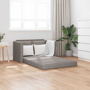 vidaXL Grindų sofa-lova, 2-1, taupe spalvos, 112x174x55cm, audinys