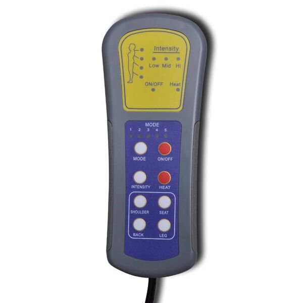 vidaXL Masažinis krėslas, juodos spalvos, dirbtinė oda