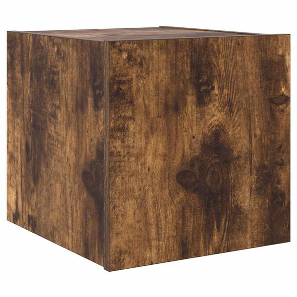 vidaXL Sieninė TV spintelė su LED lemputėmis, dūminė, 30,5x35x30cm