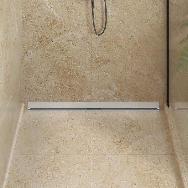 vidaXL Sieninis du&scaron;o drenažas Sidabro 100 cm Nerūdijantis plienas 304