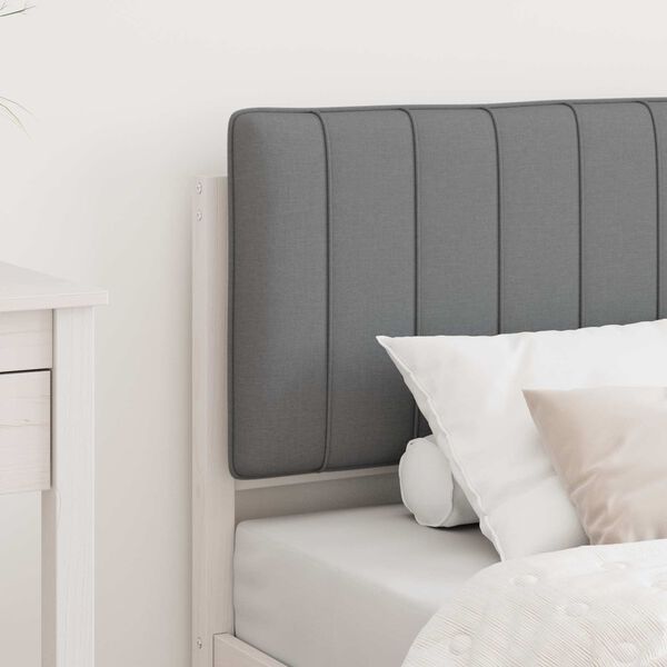 vidaXL Lovo rėmas su apmu&scaron;tu galvūgaliu &Scaron;viesiai pilka 75 x 190 cm