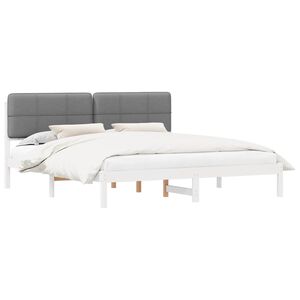 vidaXL Lovo rėmas su apmu&scaron;tu galvūgaliu &Scaron;viesiai pilka 180 x 200 cm