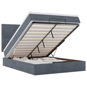 vidaXL Osmanų lova su čiužiniais Tamsiai pilka 140x200cm Velvet