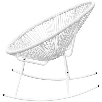 vidaXL Supamoji lauko kėdė, balta, sintetinis ratanas
