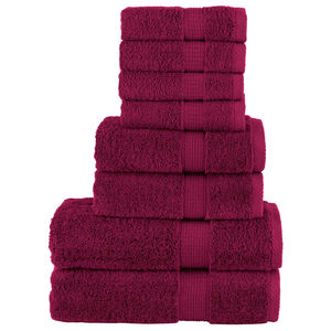 vidaXL Rank&scaron;luosčių rinkinys SOLUND, 8vnt., tamsiai raudoni, 600g/m&sup2;