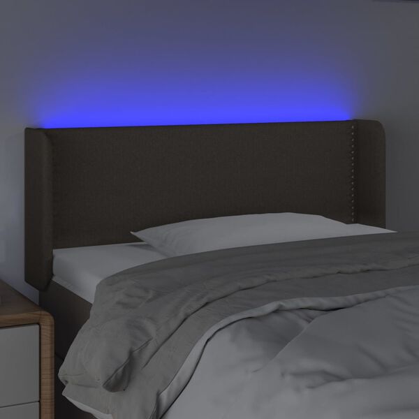 vidaXL Galvūgalis su LED, taupe spalvos, 83x16x78/88cm, audinys