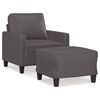 vidaXL Krėslas su pakoja, pilkos spalvos, 60cm, dirbtinė oda