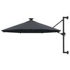 vidaXL Prie sienos montuojamas sodo skėtis su LED, antracito, 300cm
