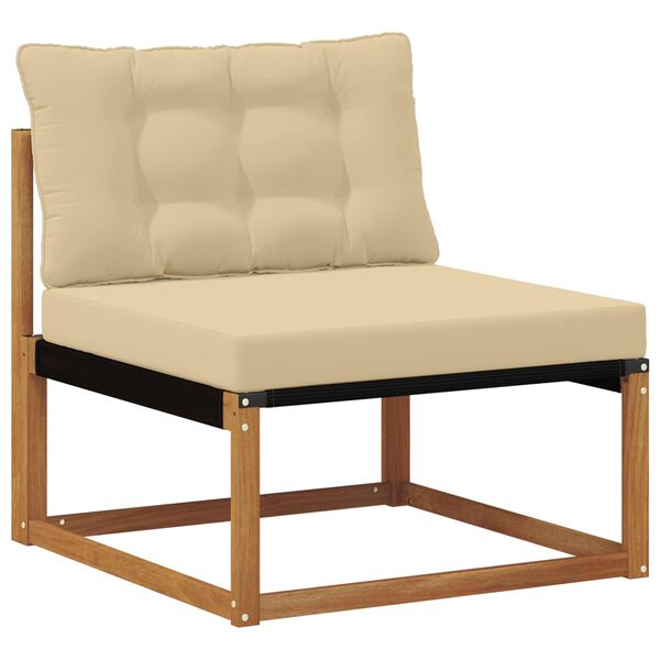 vidaXL Sekcija sofa vienetai Kietos akacijos mediena Natūrali