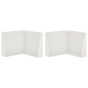 vidaXL Sienelė 2 vnt. 50 x 50 x 30 cm Plienas Balta