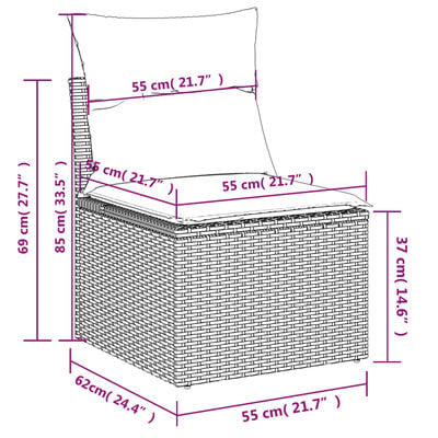 vidaXL Sofos komplektas su pagalvėlėmis, 5 dalių, pilkas, poliratanas