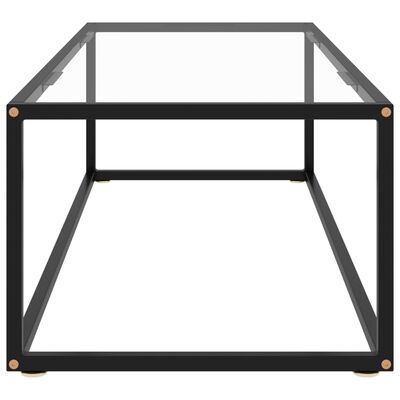 vidaXL Kavos staliukas su grūdintu stiklu, juodas, 120x50x35cm