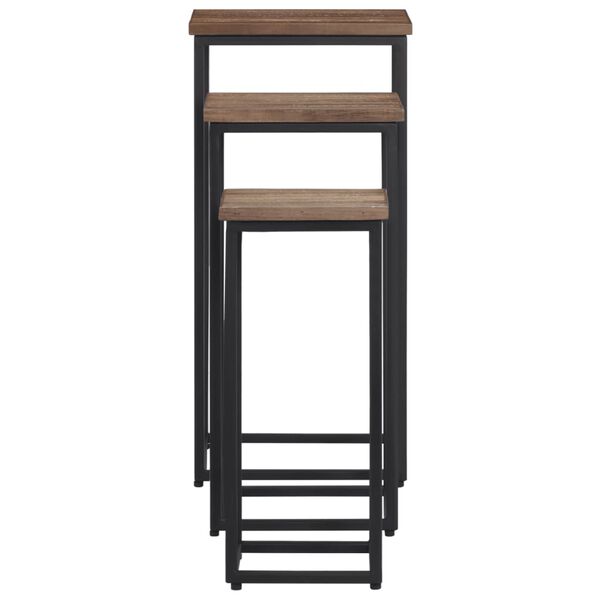 vidaXL Stovai augalams, 3vnt., tikmedžio medienos masyvas