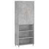 vidaXL Komoda, betono pilkos spalvos, 69,5x34x180cm, apdirbta mediena
