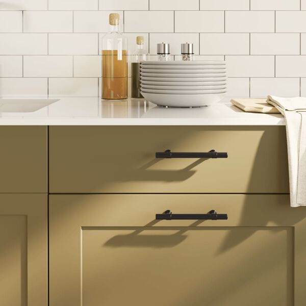 vidaXL Spintelės rankenėlės, 20vnt., juodos, nerūdijantis plienas