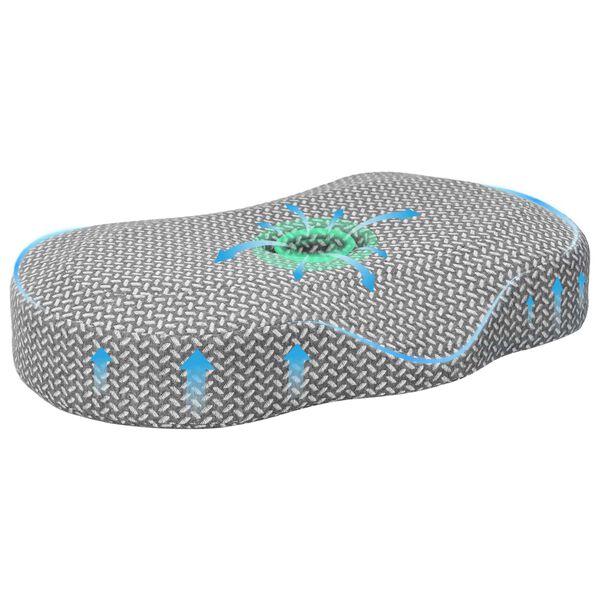 vidaXL Kaklo pagalvė Pilka 53 x 34,5 x 10,5 cm Atminties putos