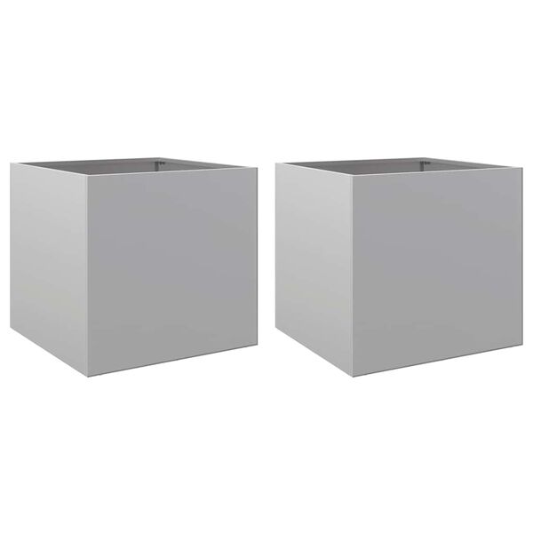 vidaXL Loveliai, 2vnt., sidabriniai, 42x40x39cm, galvanizuotas plienas
