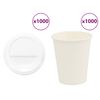vidaXL popieriniai kavos puodeliai su dangteliais 1000 vnt 8oz 200ml