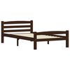 vidaXL Lovos rėmas su 2 stalčiais, tamsiai rudas, 100x200cm, pu&scaron;is
