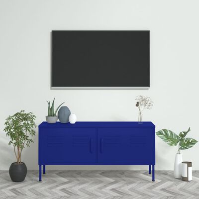 vidaXL Televizoriaus spintelė, tamsiai mėlyna, 105x35x50cm, plienas