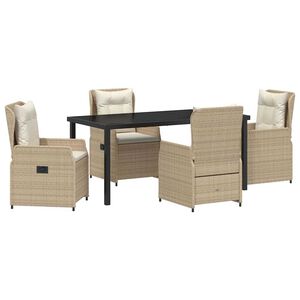 vidaXL Sodo valgomojo komplektas 5 pcs Bežinė ir &scaron;viesiai pilka