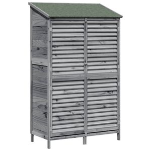 vidaXL Sodo Sandėlys Pilka 106 x 56 x 176,5 cm Kietasis pu&scaron;inis medis