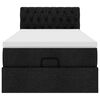 vidaXL Osmanų lova su čiužiniu ir LED, juodas, 80x200cm, audinys