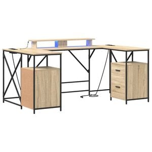 vidaXL Stalas Sonoma ąžuolas Apdirbta mediena 182 x 101 x 87,5 cm