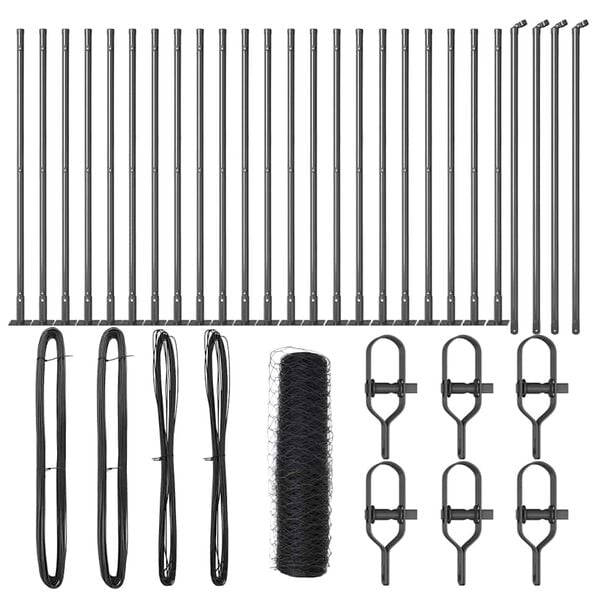 vidaXL Tvorelės stulpas Pilka 50 x 0,4 m (50 mm tinklelis)