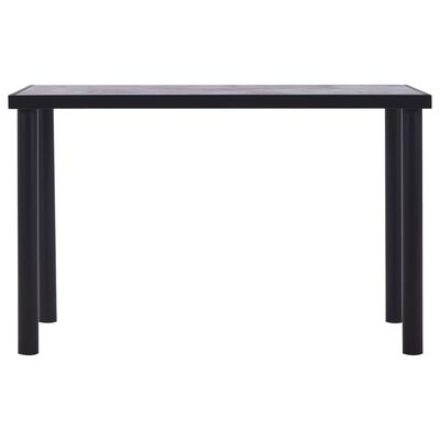 vidaXL Valgomojo stalas, juodas ir betono pilkas, 120x60x75cm, MDF