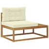 vidaXL Lauko galinė sofa su pagalve Natūrali 115 x 83 x 73 cm