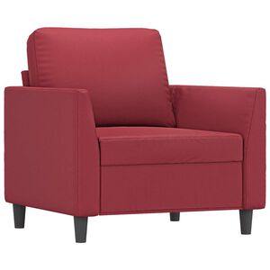 vidaXL Krėslas, raudonojo vyno spalvos, 60cm, dirbtinė oda