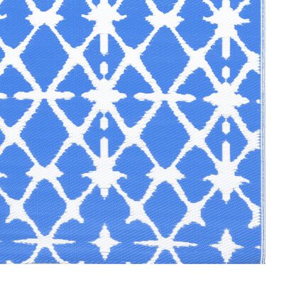 vidaXL Lauko kilimas, mėlynos ir baltos spalvos, 120x180cm, PP