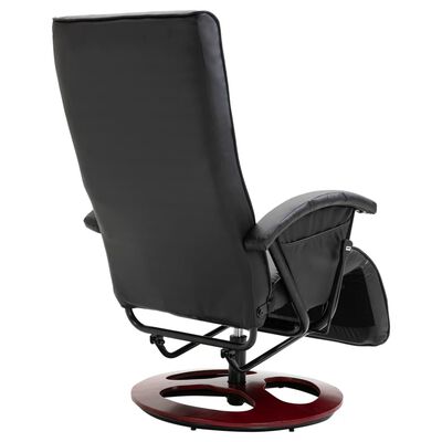vidaXL TV krėslas, juodos spalvos, dirbtinė oda, pasukamas