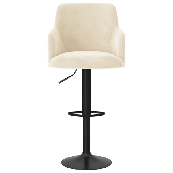 vidaXL Baro taburetės, 2vnt., kreminės spalvos, aksomas