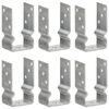 vidaXL Tvoros stulpai, 6vnt., sidabrinės spalvos, 8x6x15cm, plienas