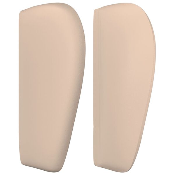 vidaXL Galvūgalis su auselėmis, kapučino ,203x23x78/88cm, dirbtinė oda