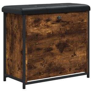 vidaXL Batų suoliukas su atverčiamu stalčiumi, dūminis, 62x32x56cm