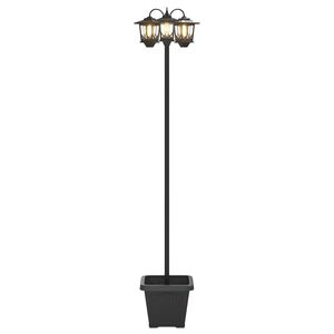 vidaXL 3-Head Lamp Post Juoda 32 x 32 x 188 cm Aliuminis ir ABS
