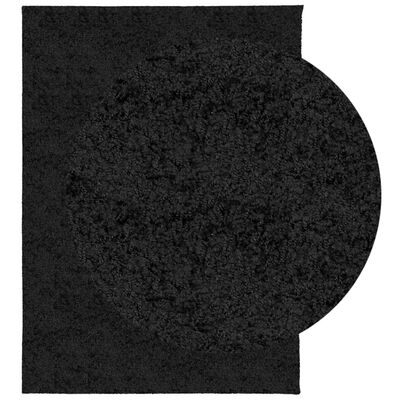 vidaXL Shaggy kilimas PAMPLONA, juodas, 240x340cm, aukšti šereliai
