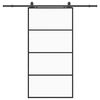 vidaXL Stumdomos durys su furnitūra, juodos, 102,5x205 cm, ESG stiklas