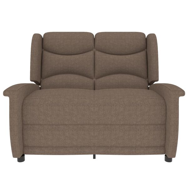 vidaXL Dvivietis atlo&scaron;iamas masažinis krėslas, taupe spalvos, audinys