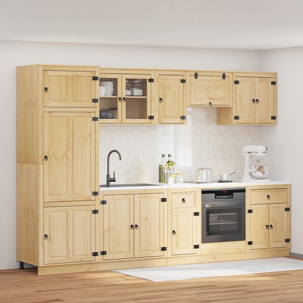 vidaXL Spintelė su stalčiais su stalčių SKI 9 pcs Medaus Ruda