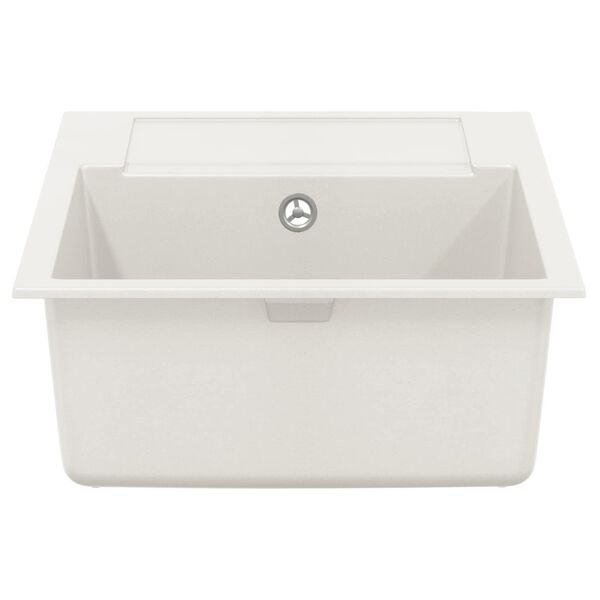 vidaXL Kriauklė Balta 780 x 500 mm 80% Kvarcas ir 20% Derva