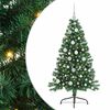 vidaXL Dirbtinis prie&scaron;&scaron;ventinis eglutė su &scaron;viesomis Žalia 120 cm PVC