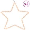 vidaXL Kalėdinės dekoracijos žvaigždės su 48 LED, 2vnt., &scaron;iltos, 56cm