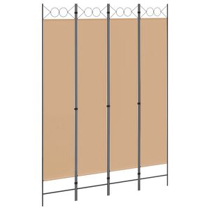 vidaXL 4-skydelis kambario skirstytuvas Smėlio 160 x 220 cm Audinys