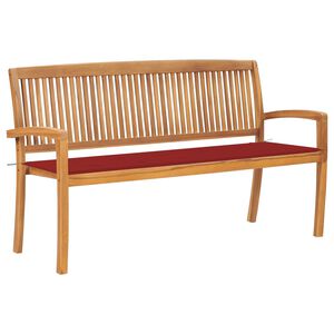 vidaXL Sudedamas sodo suoliukas su pagalvėle, 159 cm, tikmedis