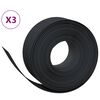 vidaXL Sodo apvadai, 3vnt., juodas, 10m, 20cm, polietilenas